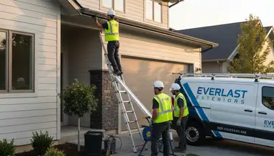 Seamless gutter installation on vinyl siding home in Fort Collins, CO by Next Level Exteriors