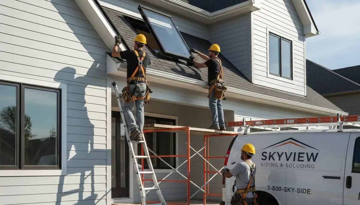 Skylight installation on vinyl siding home in Fort Collins, CO by Next Level Exteriors