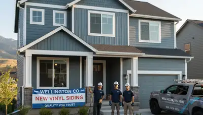 Vinyl siding installation on home exterior in Fort Collins CO by local siding repair experts